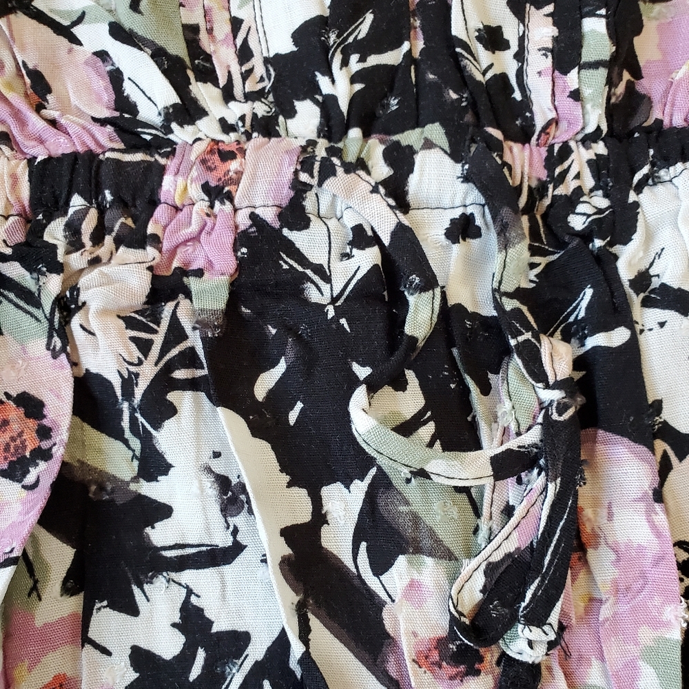 Torrid plus floral swiss dot long sleeves tiered midi dress, 2XL, black - Picture 7 of 13